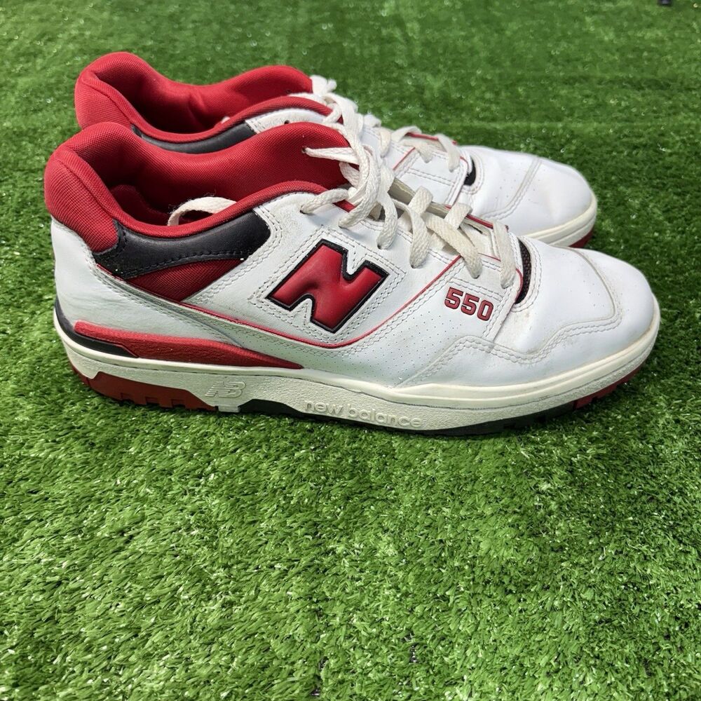New Balance 550 White Red Black Sneakers Shoes Retro BB550SE1 Mens Size 11